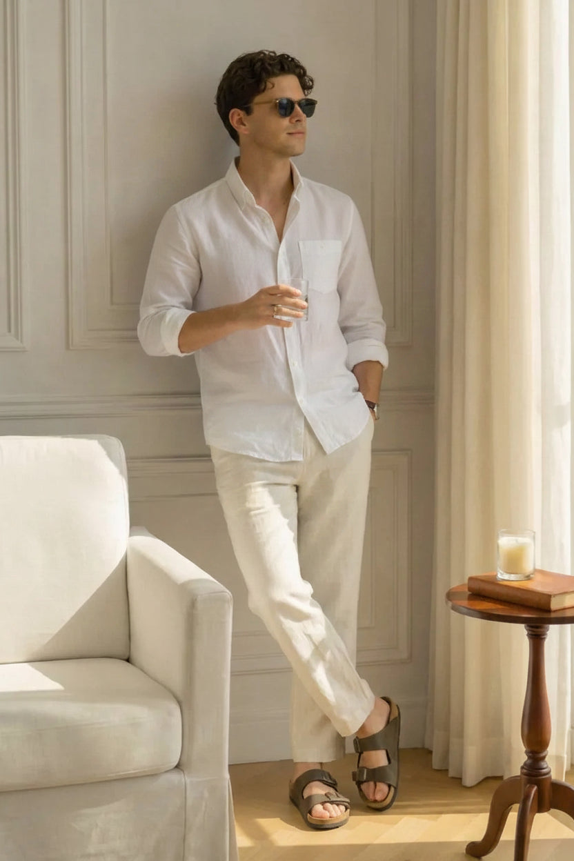 White Shirt & White Pant Set