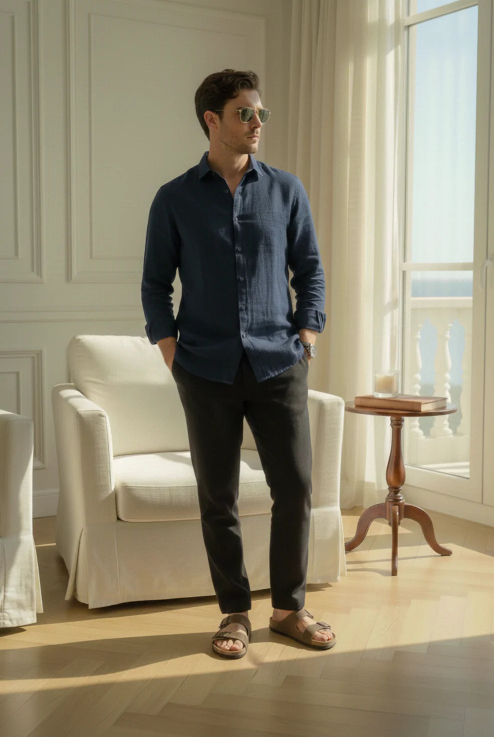 Old Money Classic Combo (Navy-Shirt & Black-Pant)
