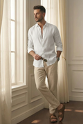 Old Money Classic Combo ( White-Shirt & Beige-Pant)
