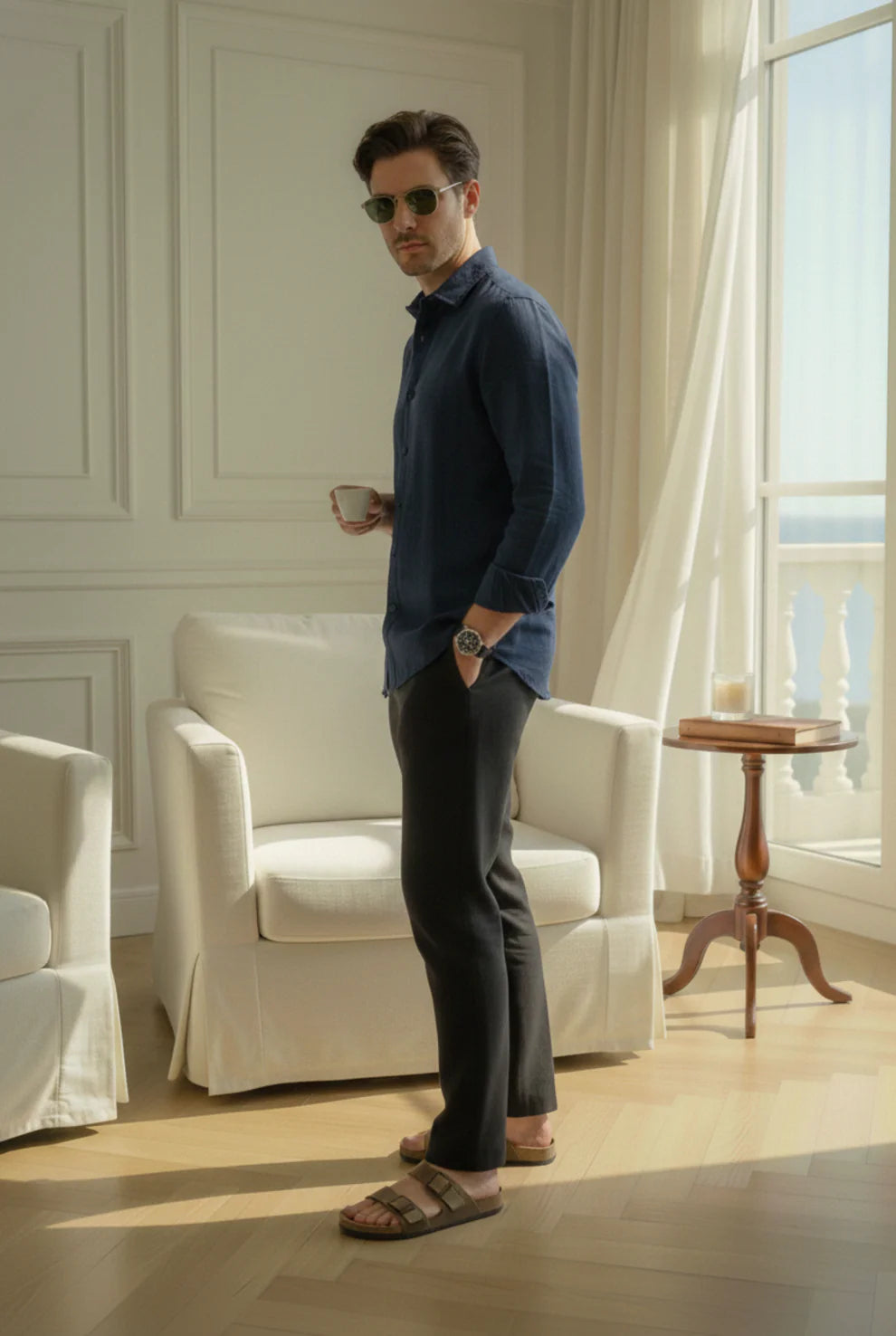 Old Money Classic Combo (Navy-Shirt & Black-Pant)