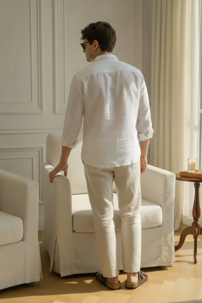 White Shirt & White Pant Set