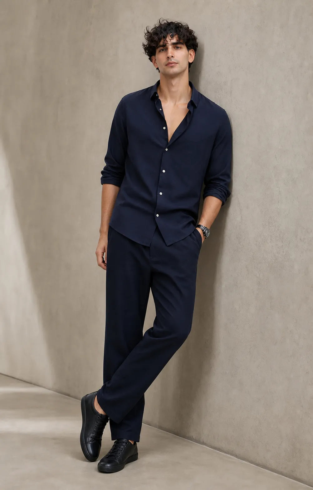 Navy Shirt & Navy Pant Set