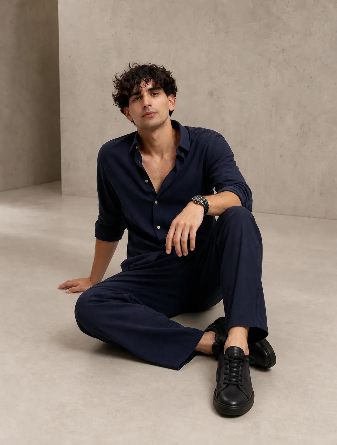 Navy Shirt & Navy Pant Set