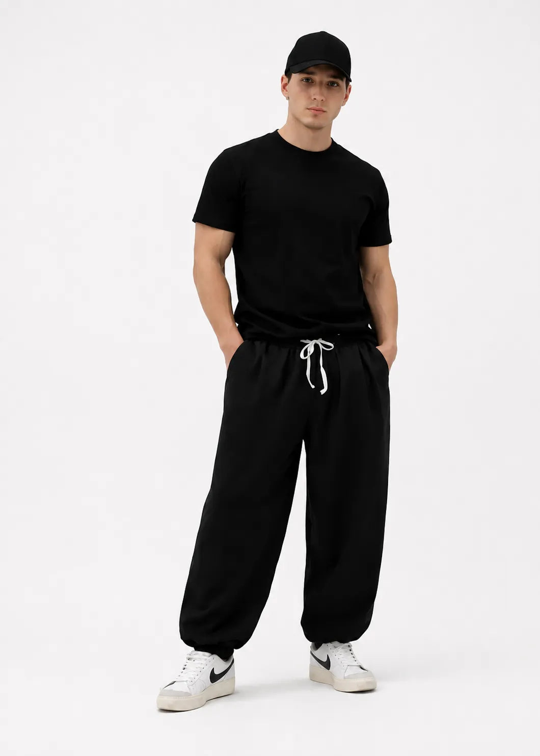 Oversize Combo Set - Black Trouser and T-shirt