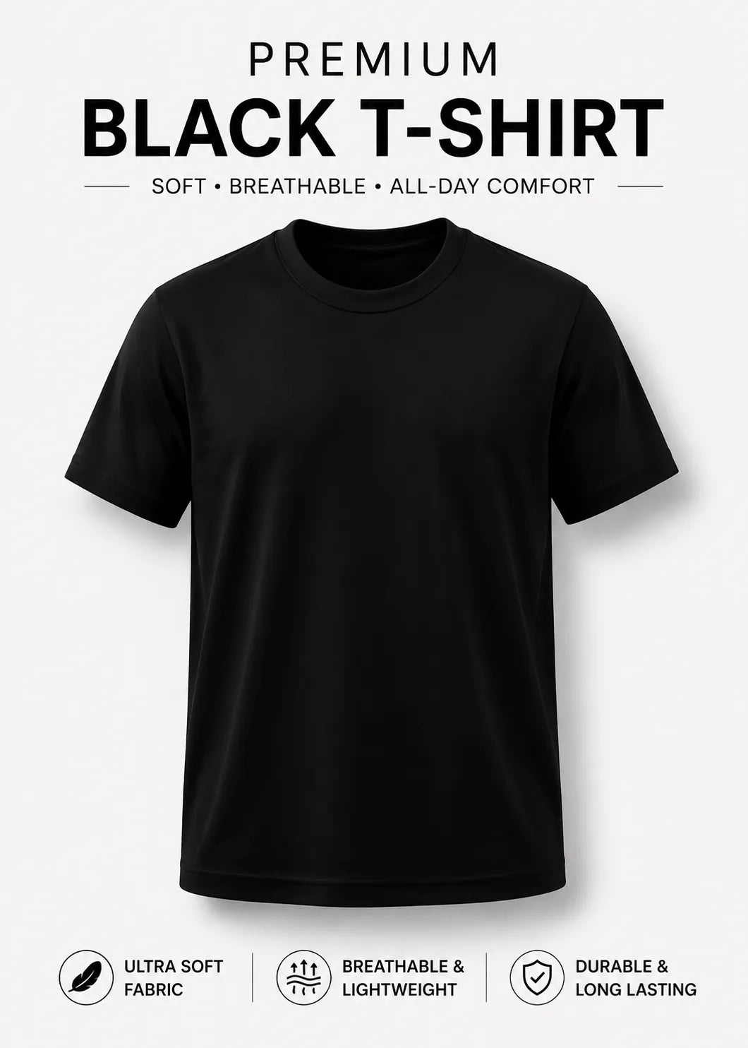 Classic Plain Black T-Shirt