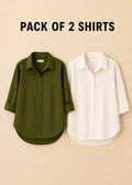 Pack of 2 Premium Casual Shirts – Olive & White
