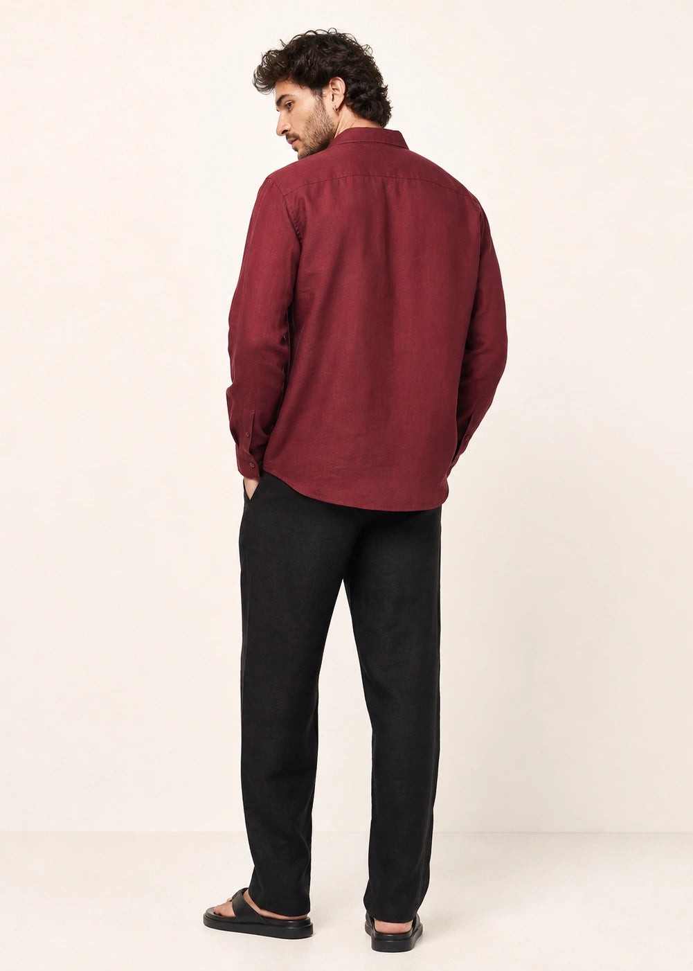 Mahroon Shirt & Black Pant Set