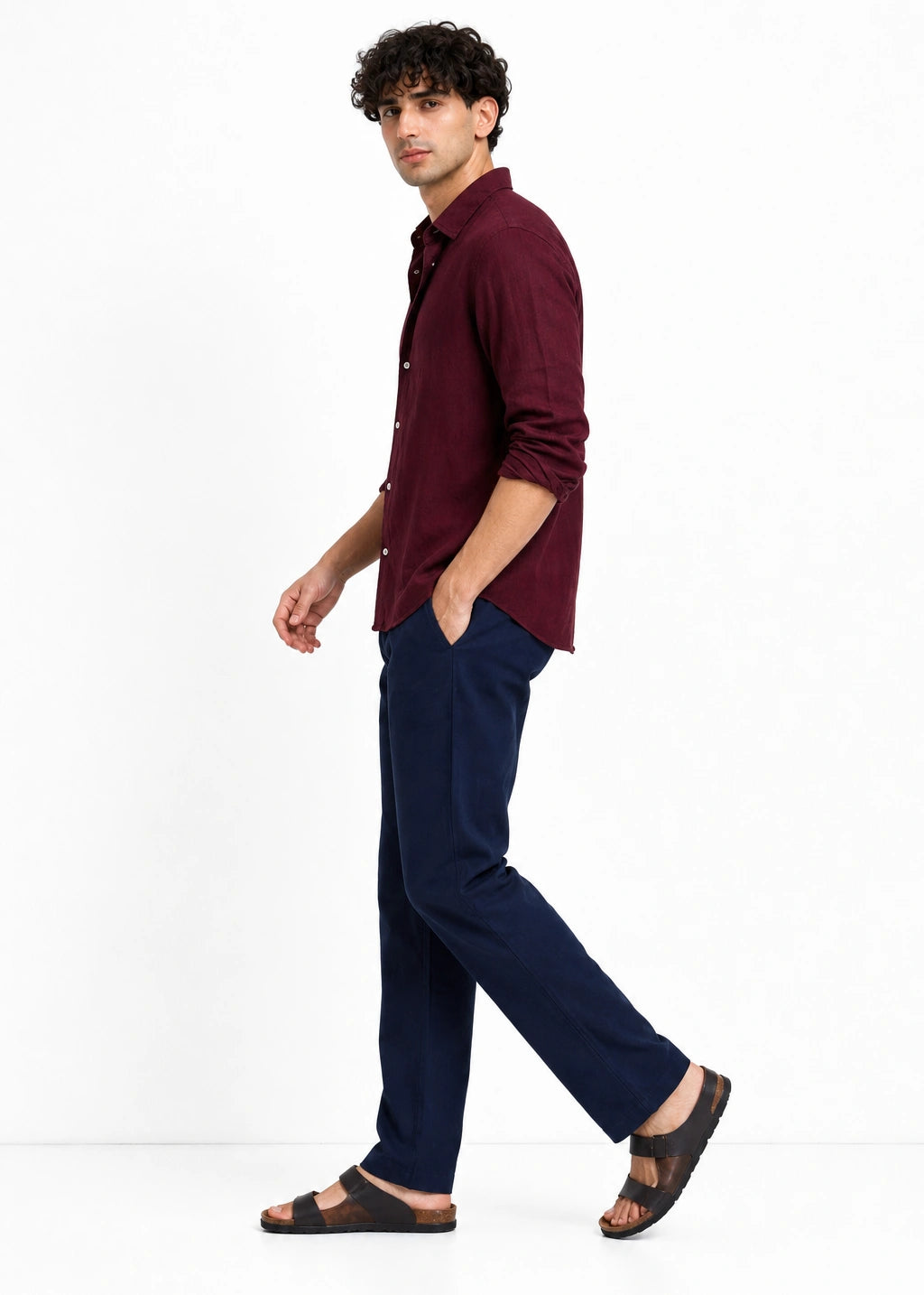 Maroon Shirt & Navy Pant Set