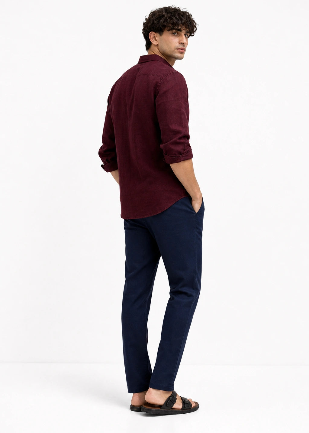 Maroon Shirt & Navy Pant Set