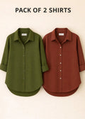 Pack of 2 Premium Casual Shirts – Olive & Brown